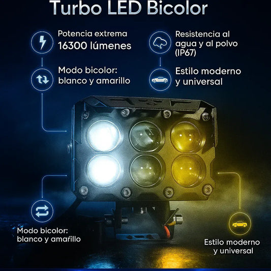 Exploradoras Turbo LED Bicolor Multivoltaje – Pack x2